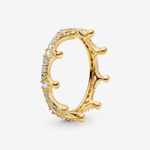 Apilable Pandora Clear Sparkling Crown Dorados | BETOGK912