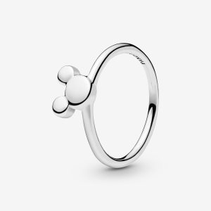 Apilable Pandora Disney Mickey Silhouette Plateados | DRKLZU352