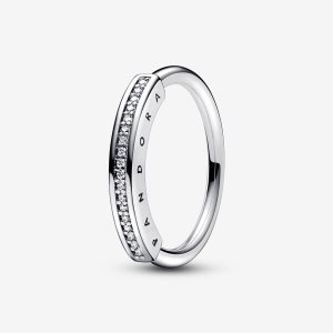 Apilable Pandora Signature I-D Pave Plateados | TXOGYC183