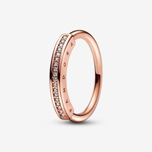 Apilable Pandora Signature I-D Pave Rosas Dorados | ALUDSF632