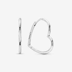 Aro Pandora Asymmetric Hearts of Love Plateados | USATOE570
