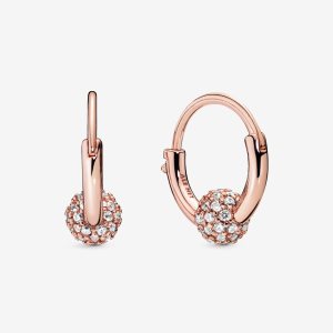Aro Pandora Pave Bead Rosas Dorados | GTMADV402