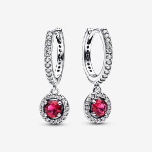Aro Pandora Red Round Sparkling Plateados | KDFGEC836