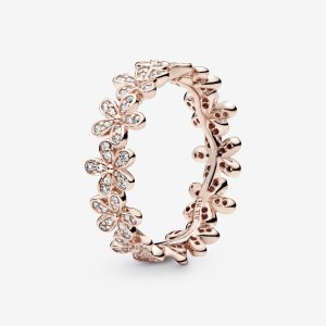 Banda Pandora Dazzling Daisy in & Clear CZ Rosas Dorados | IFBJQP360