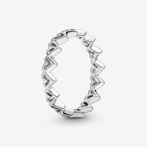 Banda Pandora Freehand Hearts Plateados | FPELHX592