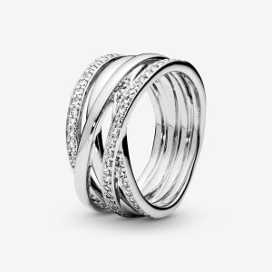 Banda Pandora Sparkling & Polished Lines Plateados | VDOCZA269