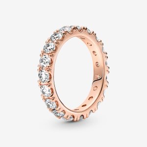 Banda Pandora Sparkling Row Eternity Rosas Dorados | CIOKGR382