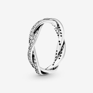 Banda Pandora Twist Of Fate with Clear CZ Plateados | FHKATM239