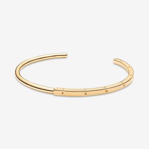 Brazaletes Pandora Signature I-D Open Dorados | ABDUWY782