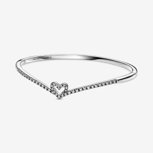 Brazaletes Pandora Sparkling Wishbone Plateados | FOILQP083