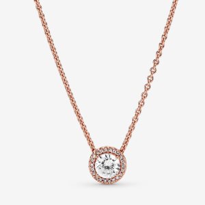 Cadena Pandora Classic Elegance in & Clear CZ Rosas Dorados | YKOXHT148
