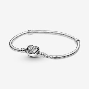 Cadena Pandora Disney Moments Mickey Mouse Clasp Snake Plateados | KIADRT561