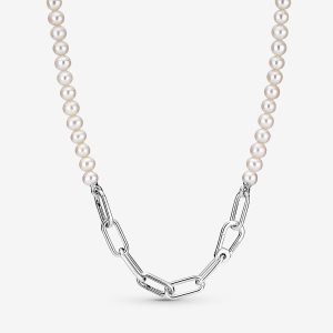 Cadena Pandora ME Treated Freshwater Cultured Pearl Plateados | DXQAPM231