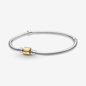Cadena Pandora Moments Barrel Clasp Snake Two-tone | KYIPTU619