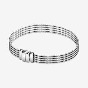 Cadena Pandora Multi Snake Plateados | TZRDKU630