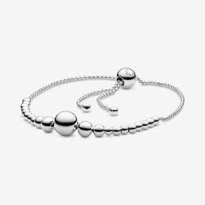 Cadena Pandora String of Beads Slider Plateados | WTNCUI423