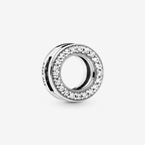 Clips Pandora Circle of Pave Clip Plateados | KWTAXP695