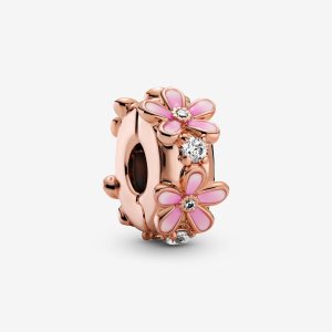 Clips Pandora Pink Daisy Clip Rosas Dorados | UHOGPM239