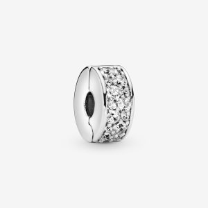 Clips Pandora Shining Elegance Clip with Clear CZ Plateados | FNWAGZ534