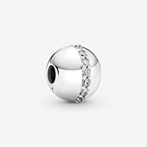 Clips Pandora Sparkling Line Clip Plateados | NCOIDY278
