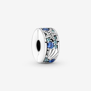 Clips Pandora Tropical Starfish & Shell Clip Plateados | OAXMLN241