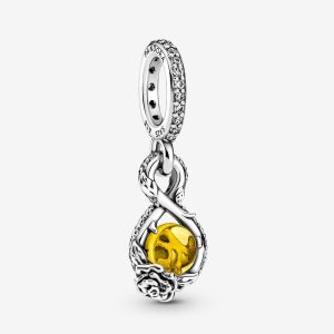 Colgantes Pandora Disney Belle Infinity & Flower Plateados | OKAJPT463
