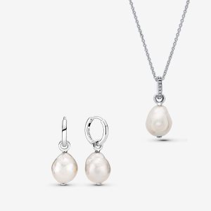 Colgantes Pandora Freshwater Cultured Baroque Pearl Plateados | MNHGYC903