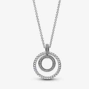 Colgantes Pandora Signature Pave & Beads & Plateados | PDMWFX978