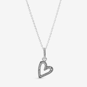 Colgantes Pandora Sparkling Freehand Plateados | URDKQL927