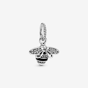 Colgantes Pandora Sparkling Queen Bee Plateados | ODWCXN530
