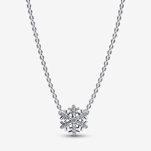Colgantes Pandora Sparkling Snowflake Plateados | EGVCZP934