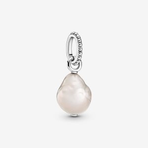 Colgantes Pandora Treated Freshwater Cultured Baroque Pearl Plateados | KTXVUW473