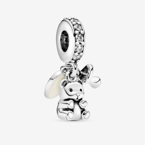 Colgar Pandora Baby Teddy Bear Plateados | JTZAWF068