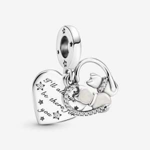 Colgar Pandora Cats & Hearts Plateados | WMCSYN793
