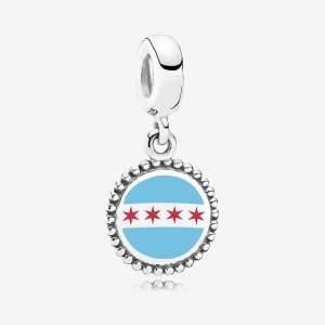 Colgar Pandora Chicago Flag Plateados | KCSJUL524