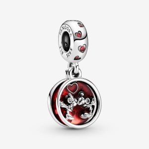 Colgar Pandora Disney Mickey Mouse & Minnie Mouse Love Kisses Plateados | EBNHIJ790
