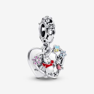 Colgar Pandora Disney Winnie the Pooh & Piglet Double Plateados | XQIGFP209