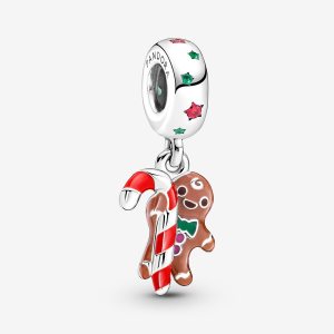 Colgar Pandora Gingerbread Man Plateados | KZPLRN607