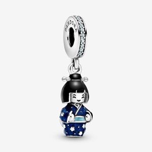 Colgar Pandora Japanese Doll in Blue Kimono Plateados | WBRVHM378