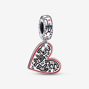 Colgar Pandora Keith Haring x Line Art People Plateados | CSGTUY326