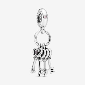 Colgar Pandora Keys of Love Plateados | GYFQJM842