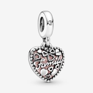 Colgar Pandora Love Makes A Family with Pink Plateados | YNFIEX974