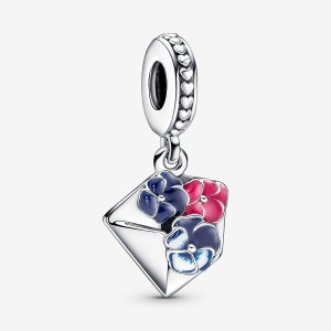 Colgar Pandora Pansy Flower Envelope Plateados | WTIUGL267