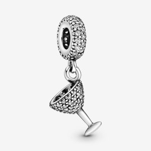 Colgar Pandora Pave Cocktail Glass Plateados | SYMBOV865