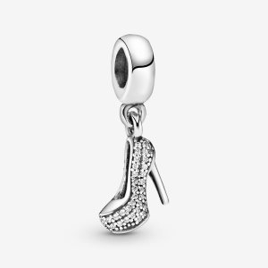 Colgar Pandora Pave Stiletto Shoe Plateados | LPQYRC045