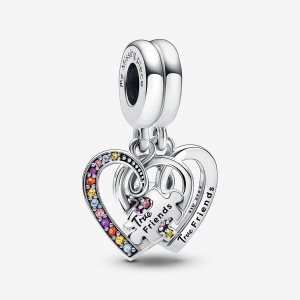 Colgar Pandora Puzzle Piece Hearts Splittable Friendship Plateados | ZQVKDX379