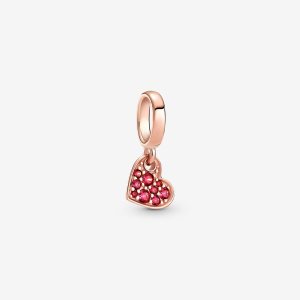 Colgar Pandora Red Pave Tilted Rosas Dorados | LMHIOS085