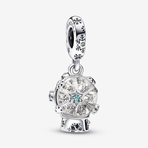 Colgar Pandora Snowflake Snow Globe Plateados | REHBSD946