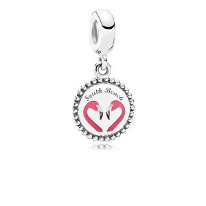 Colgar Pandora South Beach Flamingo Plateados | KOLQCW615