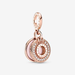 Colgar Pandora Sparkling Pave Crown O Rosas Dorados | LOWBRK754